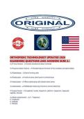 ORTHOPEDIC TECHNOLOGIST UPDATED 2026 EXAMINERS QUESTIONS AND ANSWERS SURE