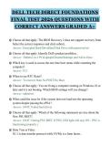 DELL TECH DIRECT FOUNDATIONS&NewLine;FINAL TEST 2026 QUESTIONS WITH&NewLine;CORRECT ANSWERS GRADED A&plus;&NewLine;