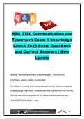 NSG 3180 Communication and Teamwork Exam 1 &vert; 90&plus; Questions & Answers &vert; Nursing Theory&comma; SBAR&comma; Therapeutic Communication & Patient Safety