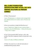 DELL CLIENT FOUNDATIONS&NewLine;CERTIFICATION PREP ACTUAL TEST WITH&NewLine;VERIFIED SOLUTIONS 100 PERCENT&NewLine;CORRECT&NewLine;