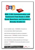 NSG 3180 Communication and Teamwork Final Exam 2 &vert; 60&plus; Questions and Answers &vert; Health Information Technology &lpar;HIT&rpar;&comma; Leadership&comma; Patient Education&comma; Conflict Resolution & Therapeutic Communication