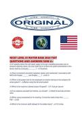 NICET LEVEL III WATER BASE 2026 TEST QUESTIONS AND ANSWERS SURE