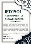 IED1501 Assignment 2 2026 Memo &vert; Due Date 19 June 2026