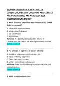 WGU C963 American Politics and U&period;S&period; Constitution Exam II Questions and Correct Answers