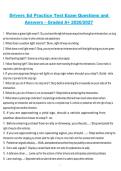 Drivers Ed Practice Test Exam Questions and Answers &ndash; Graded A&plus; 2026&sol;2027 