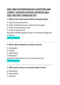 WGU C805 Pathophysiology Questions and Correct Answers