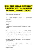 IBHRE CEPS ACTUAL EXAM STUDY &NewLine;QUESTIONS WITH 100&percnt; CORRECT &NewLine;ANSWERS &vert; GUARANTEE PASS&excl; 