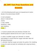 JB LEARNING EMT Test Prep Newest 2026 Actual Questions and Correct Answers &lpar;Latest 2026 &sol; 2027 Update&rpar; Graded A&plus; 100&percnt; Guarantee Verified by Experts