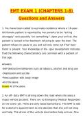 EMT EXAM 1 &lpar;Chapters 1-8&rpar; Newest 2026 Actual Questions and Correct Answers &lpar;Latest 2026 &sol; 2027 Update&rpar; Graded A&plus; 100&percnt; Guarantee Verified by Experts