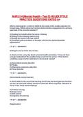 NUR 214 &lpar;Mental Health - Test 5&rpar; NCLEX STYLE PRACTICE QUESTIONS RATED A&plus;