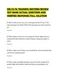 DELTA FA TRAINING MIDTERM REVIEW&NewLine;TEST BANK ACTUAL QUESTIONS AND&NewLine;VERIFIED RESPONSES FULL SOLUTION&NewLine;