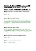 DELTA ACHIEVEMENT TEST EXAM&NewLine;2026 APTITUDE TEST PAPER&NewLine;QUESTIONS ANSWERS GRADED A&plus;