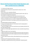 Driver&rsquo;s Ed Final Exam Study Guide &ndash; Questions and Verified Answers 2026&sol;2027 Complete Exam Material