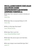 DELTA ACHIEVEMENT TEST EXAM&NewLine;2026 STUDY GUIDE&NewLine;COMPREHENSIVE QUESTIONS&NewLine;ANSWERS VERIFIED A&plus;&NewLine;
