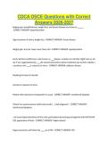CDCA OSCE Questions with Correct Answers 2026-2027