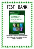 Bontrager's Textbook of Radiographic Positioning & Related Anatomy &lpar;9th Edition&rpar; Test Bank