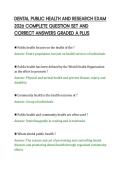 DENTAL PUBLIC HEALTH AND RESEARCH EXAM&NewLine;2026 COMPLETE QUESTION SET AND&NewLine;CORRECT ANSWERS GRADED A PLUS
