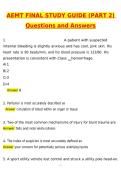 AEMT Final Exam Study Guide &lpar;Part 2&rpar; Newest 2026 Questions and Correct Answers &lpar;Latest 2026 &sol; 2027 Update&rpar; Graded A&plus; Verified by Experts