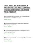DENTAL PUBLIC HEALTH AND RESEARCH&NewLine;PRACTICE EXAM 2026 PREMIUM QUESTIONS&NewLine;AND ACCURATE ANSWERS ONE HUNDRED&NewLine;PERCENT CORRECT&NewLine;