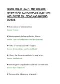 DENTAL PUBLIC HEALTH AND RESEARCH&NewLine;REVIEW PAPER 2026 COMPLETE QUESTIONS&NewLine;WITH EXPERT SOLUTIONS AND MARKING&NewLine;SCHEME