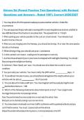 Package deal  for Drivers Ed Practice Test Questions with Revised Questions and Answers &ndash; Rated 100&percnt; Correct 2026&sol;2027