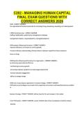 C202 - MANAGING HUMAN CAPITAL &NewLine;FINAL EXAM QUESTIONS WITH &NewLine;CORRECT ANSWERS 2026