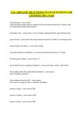 C10 - ORGANIC REACTIONS EXAM QUESTIONS AND &NewLine;ANSWERS 100&percnt; PASS 