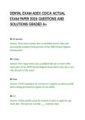 DENTAL EXAM ADEX CDCA ACTUAL&NewLine;EXAM PAPER 2026 QUESTIONS AND&NewLine;SOLUTIONS GRADED A&plus;