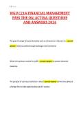 WGU C214 FINANCIAL MANAGEMENT&NewLine;PASS THE OA&vert; ACTUAL QUESTIONS&NewLine;AND ANSWERS 202