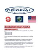 CERTIFIED PROFESSIONAL FOOD SAFETY CPFS UPDATED COMPREHENSIVE EXAM QUESTIONS