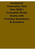 Analytical Chemistry Test One 2026 Complete Study Guide with Practice Questions and Answers Chemical Analysis Methods and Exam Review