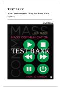 Test Bank &mdash; Mass Communication&colon; Living in a Media World&comma; 6th Edition &lpar;Ralph Hanson&rpar; &vert; All Chapters 1-15 Covered&NewLine;
