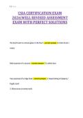 CSIA CERTIFICATION EXAM&NewLine;2026&vert;WELL REVISED ASSESSMENT&NewLine;EXAM WITH PERFECT SOLUTIONS&NewLine;