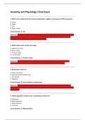 Anatomy and Physiology I Final Exam