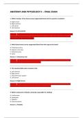 ANATOMY AND PHYSIOLOGY II &ndash; FINAL EXAM 