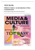 Test Bank &mdash; Media & Culture&colon; An Introduction to Mass Communication&comma; 14th Edition &lpar;Campbell&comma; Martin&comma; Fabos & Becker&comma; 2025&rpar; &vert; All Chapters 1-15 Covered&NewLine;
