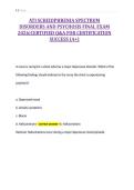 ATI SCHIZOPHRENIA SPECTRUM&NewLine;DISORDERS AND PSYCHOSIS FINAL EXAM&NewLine;2026&vert;CERTIFIED Q&A FOR CERTIFICATION&NewLine;SUCCESS &lpar;A&plus;&rpar;