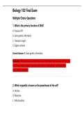 Biology 102 Final Exam 