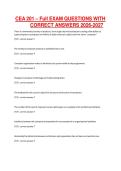 CEA 201 &ndash; Full EXAM QUESTIONS WITH CORRECT ANSWERS 2026-2027