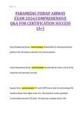 PARAMEDIC FISDAP AIRWAY&NewLine;EXAM 2026&vert;COMPREHENSIVE&NewLine;Q&A FOR CERTIFICATION SUCCESS&NewLine;&lpar;A&plus;&rpar;
