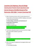 Louisiana Highway&comma; Street & Bridge Construction Practice Exam Verified Answers with Rationales &lpar;2026 Edition&rpar;