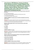 Spring Semester 2026 Phlebotomy Technician Certification Practice Questions and Answers &vert; Complete Phlebotomy Study Guide with Verified Questions&comma; Detailed Rationales&comma; Venipuncture Techniques&comma; Specimen Collection&comma; Infection Control&comma; Patient Identification