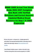 NBME CBSE Actual Test Study Guide &lpar;2026&sol;2027&rpar; &ndash; Complete Quiz Bank with Verified Answers