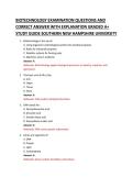 BIOTECHNOLOGY EXAMINATION QUESTIONS AND &NewLine;CORRECT ANSWER WITH EXPLANATION GRADED A&plus; &NewLine;STUDY GUIDE