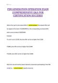 PJM GENERATION OPERATION EXAM&NewLine;&vert;COMPREHENSIVE Q&A FOR&NewLine;CERTIFICATION SUCCERSS