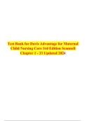 Test Bank for Davis Advantage for Maternal  &NewLine;Child Nursing Care 3rd Edition Scannell  &NewLine;Chapter 1 - 33 Updated 2026