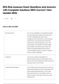 EPA Risk Assessor Exam Questions and Answers with Complete Solutions 100&percnt; Correct &vert; New Update 2026