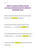 OSHA-10 FINAL EXAM&vert; LATEST&NewLine;ACTUAL QUESTIONS WITH CORRECT&NewLine;ANSWERS 2026