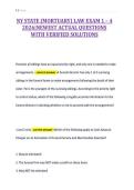 NY STATE &lpar;MORTUARY&rpar; LAW EXAM 1 &ndash; 4&NewLine;2026&vert;NEWEST ACTUAL QUESTIONS&NewLine;WITH VERIFIED SOLUTIONS