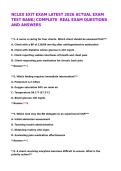 NCLEX EXIT EXAM LATEST 2026 ACTUAL EXAM TEST BANK&vert; COMPLETE  REAL EXAM QUESTIONS AND ANSWERS&NewLine;